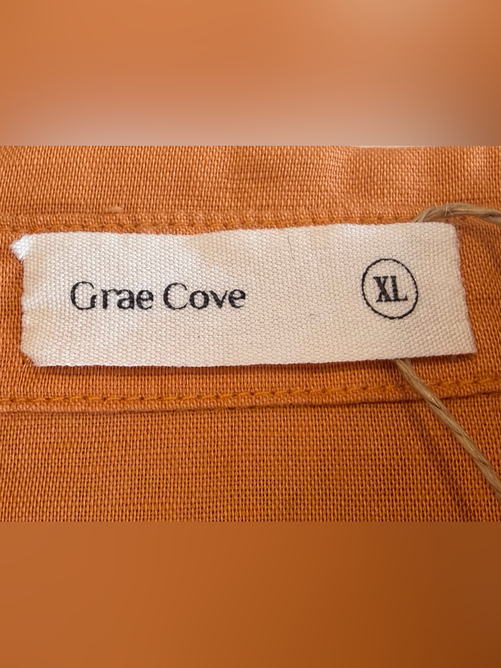 Nwt Grae Cove Blair Linen/Cotton Maxi Shirtdress Cap Sleeve Size Xl Melon Orange — image 2 of 8
